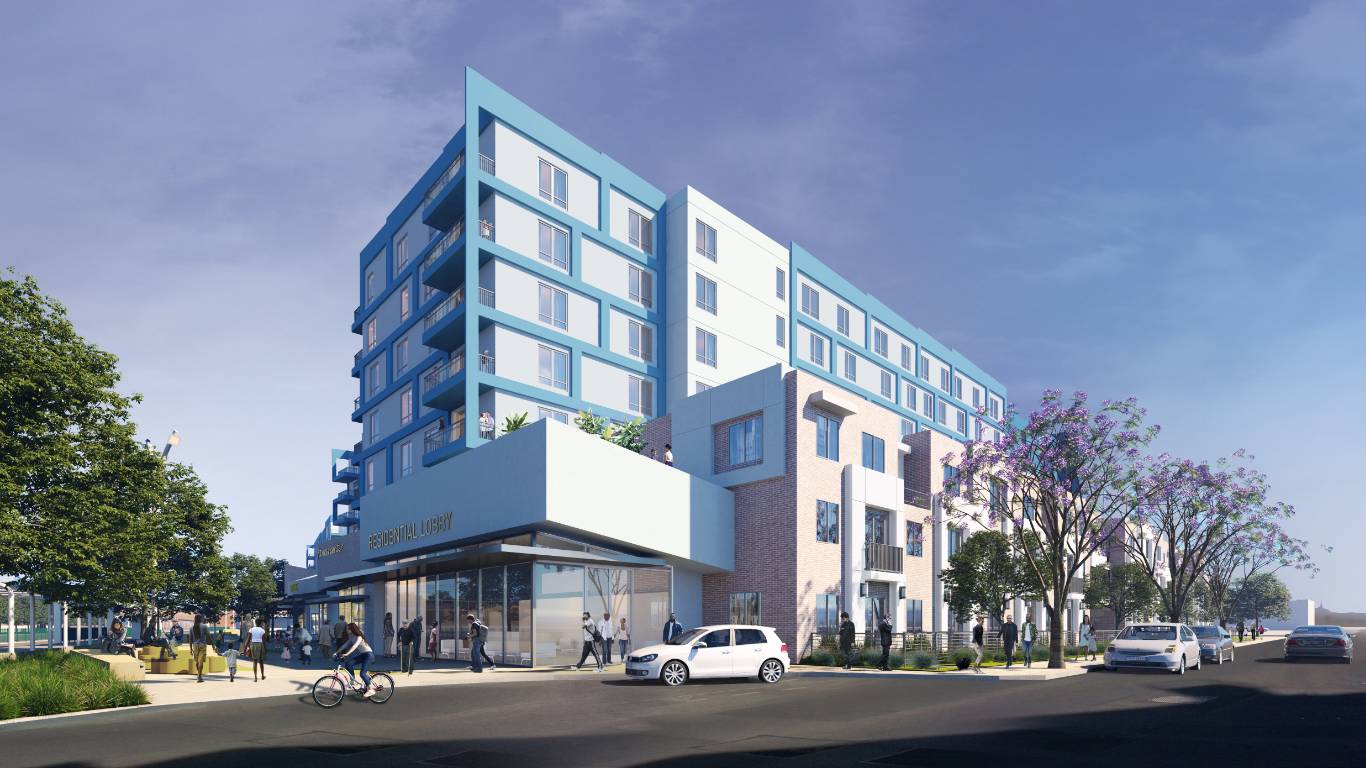 Crenshaw Crossing rendering of building